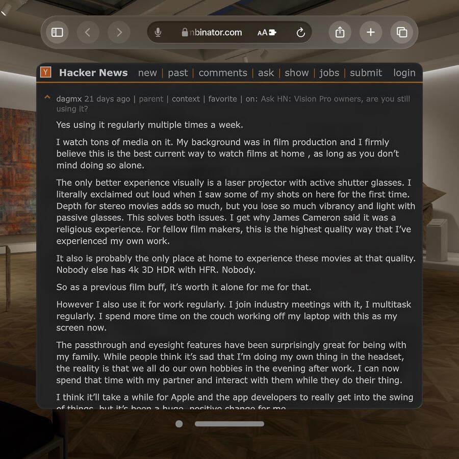 Hacker News - dark mode and zoom